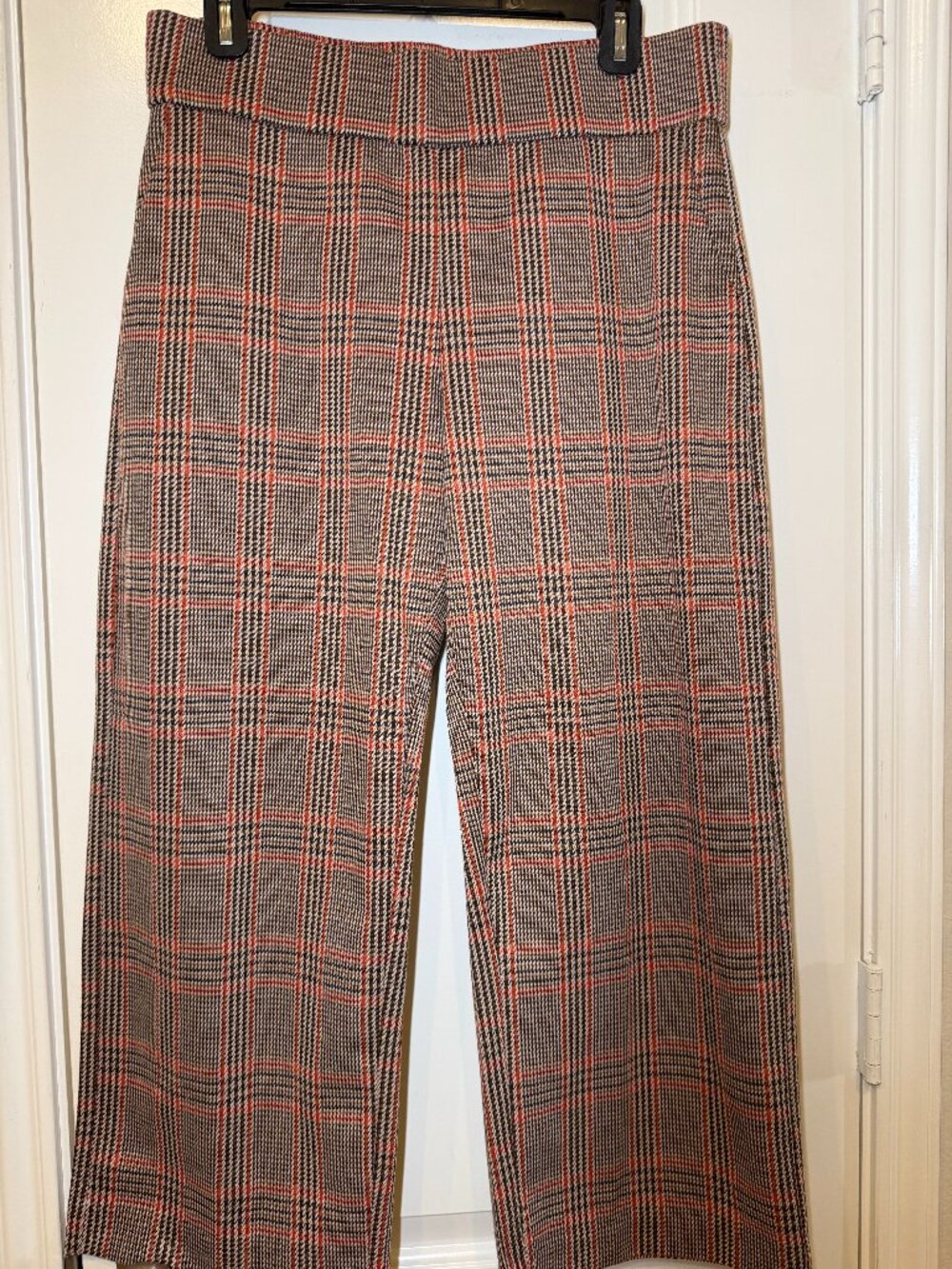Liverpool Los Angeles Wide Leg Pull-on Cropped Trouser in Plaid